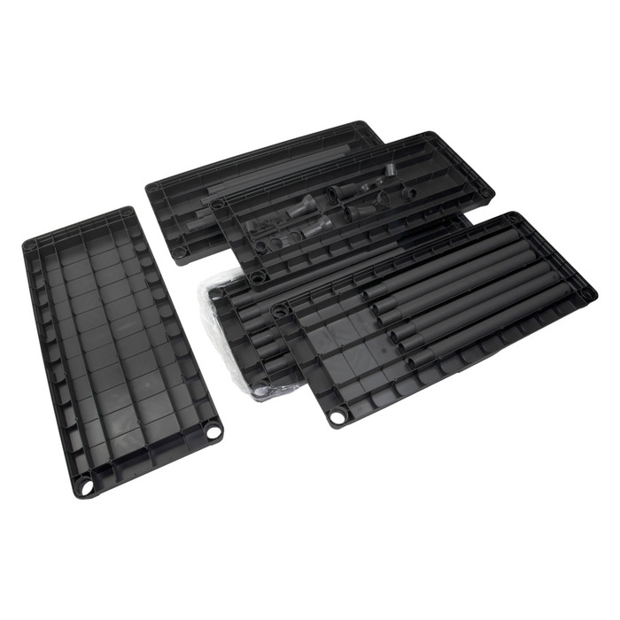 Reol m/4 hyller svart plast - Gardeco